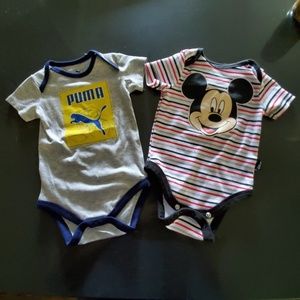 Baby Onesies 0-3months. PUMA and Disney